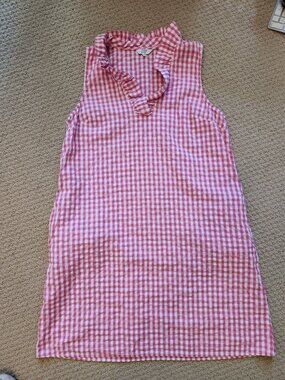 Crown & Ivy Ruffled Collar Dress Gingham